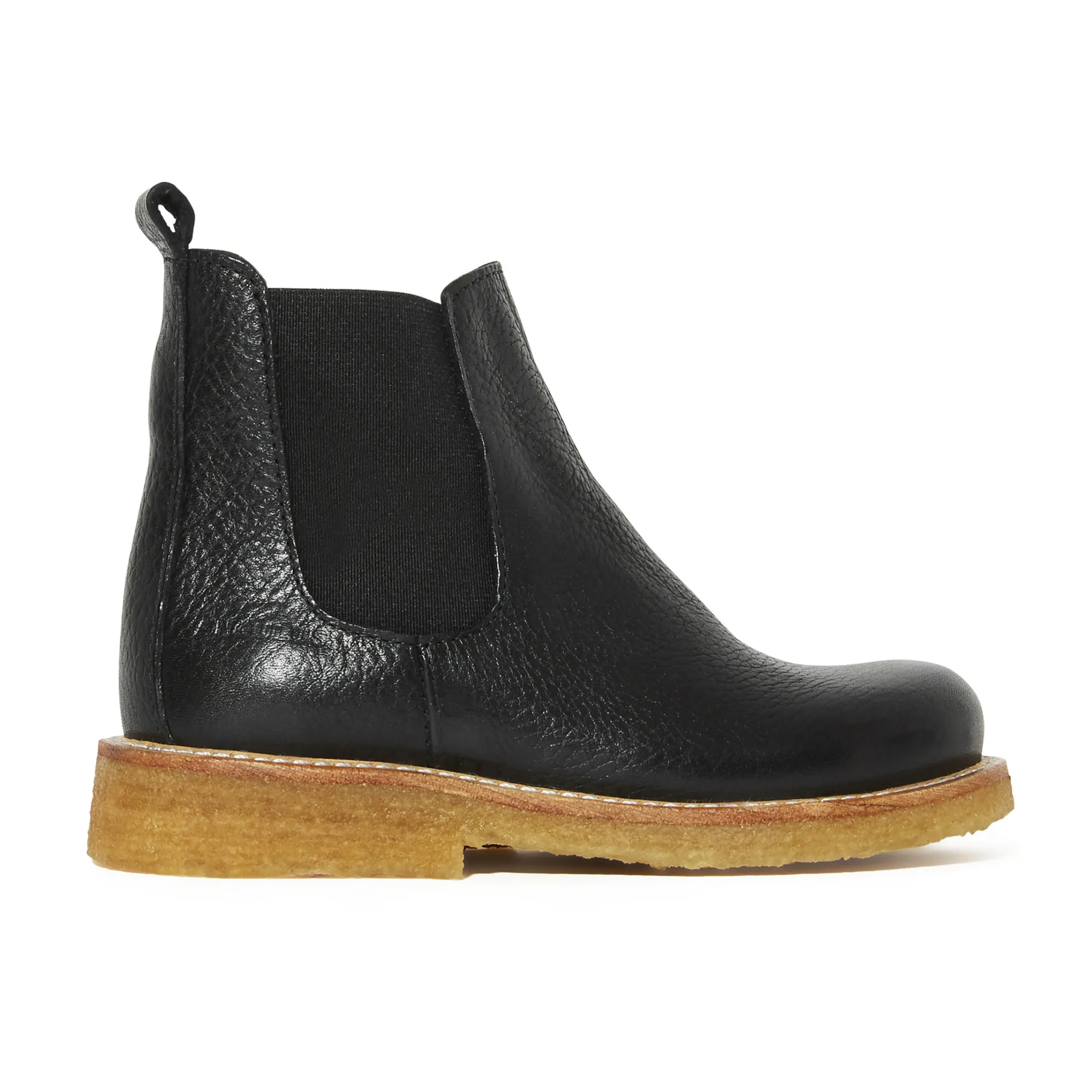 Angulus Black Fur-Lined Chelsea Boots