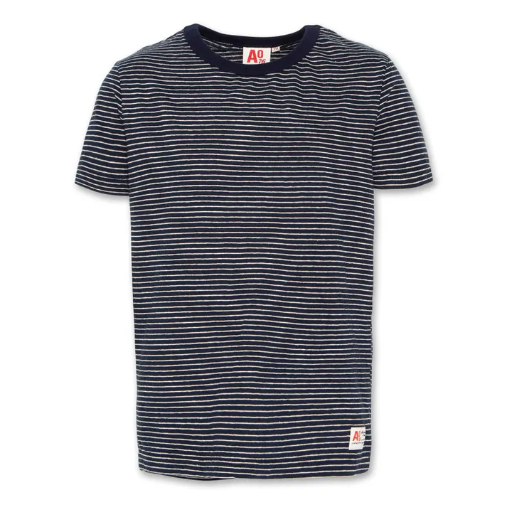 T-shirt a righe | Blu marino- Immagine del prodotto n°0