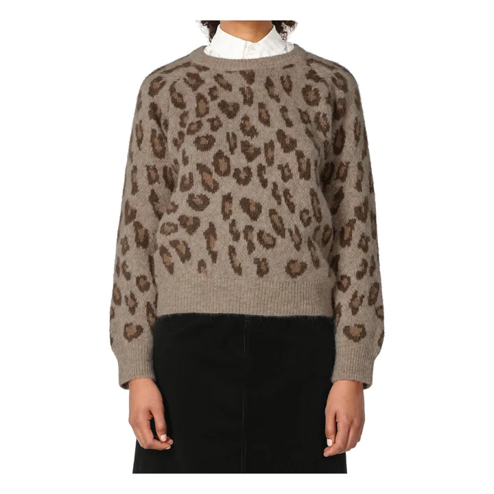 Pullover Esther Leopard Alpaga et Merinos | Leopard- Produktbild Nr. 1