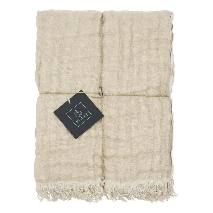 Baya Double-Sided Linen Blanket | White- Product image n°0