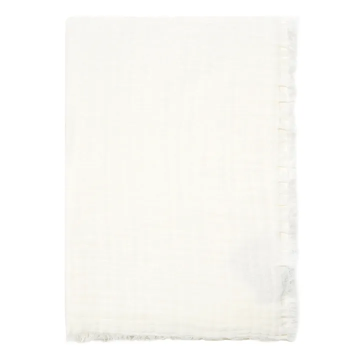 Plaid en gaze de coton Vanly | Ivoire- Image produit n°0