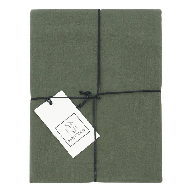 Funda de almohada Dili de velo de algodón | Verde Kaki