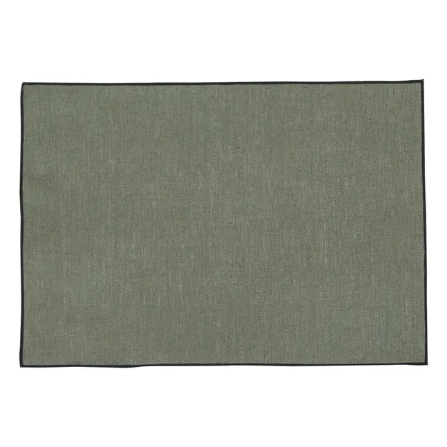 Mantel Borgo de lino revestido | Verde Kaki