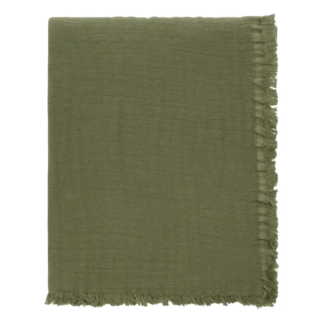 Plaid in garza di cotone Vanly | Verde militare