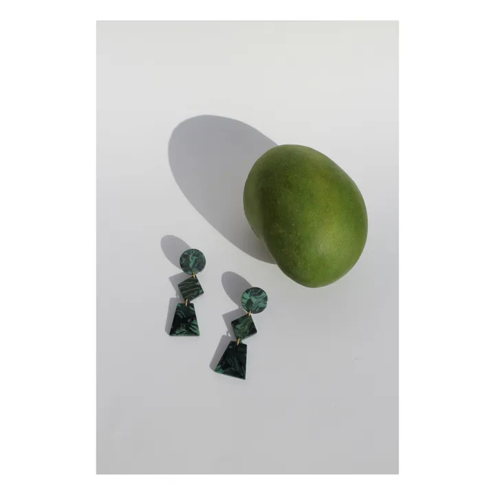 Boucles d'Oreilles Lupinus | Vert émeraude- Image produit n°3