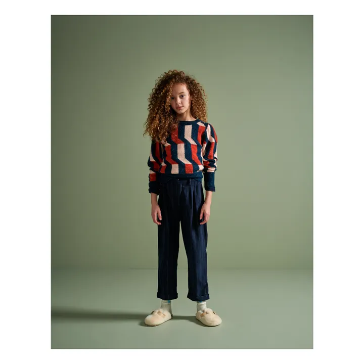 Peace Striped Trousers | Navy blue- Product image n°1