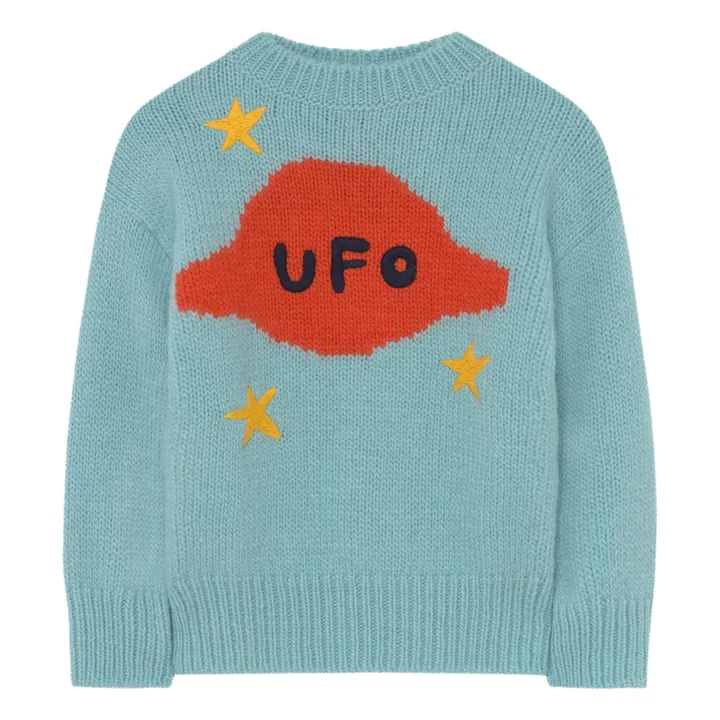 Pullover Space Bull UFO aus Wolle | Blau- Produktbild Nr. 0