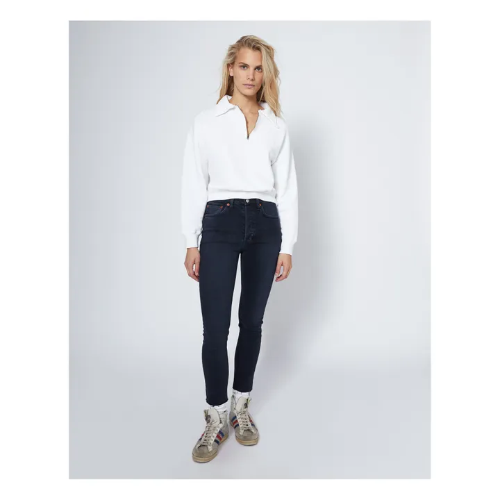 High Rise Ankle Crop Slim Leg Jeans | Faded Black- Product image n°0