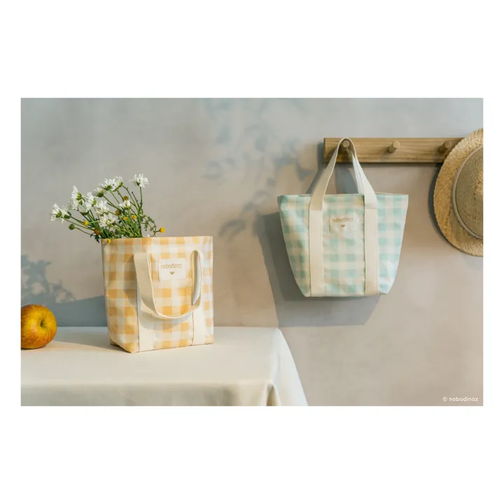 Shopping bag Sunshine | Melon Vichy- Imagen del producto n°1