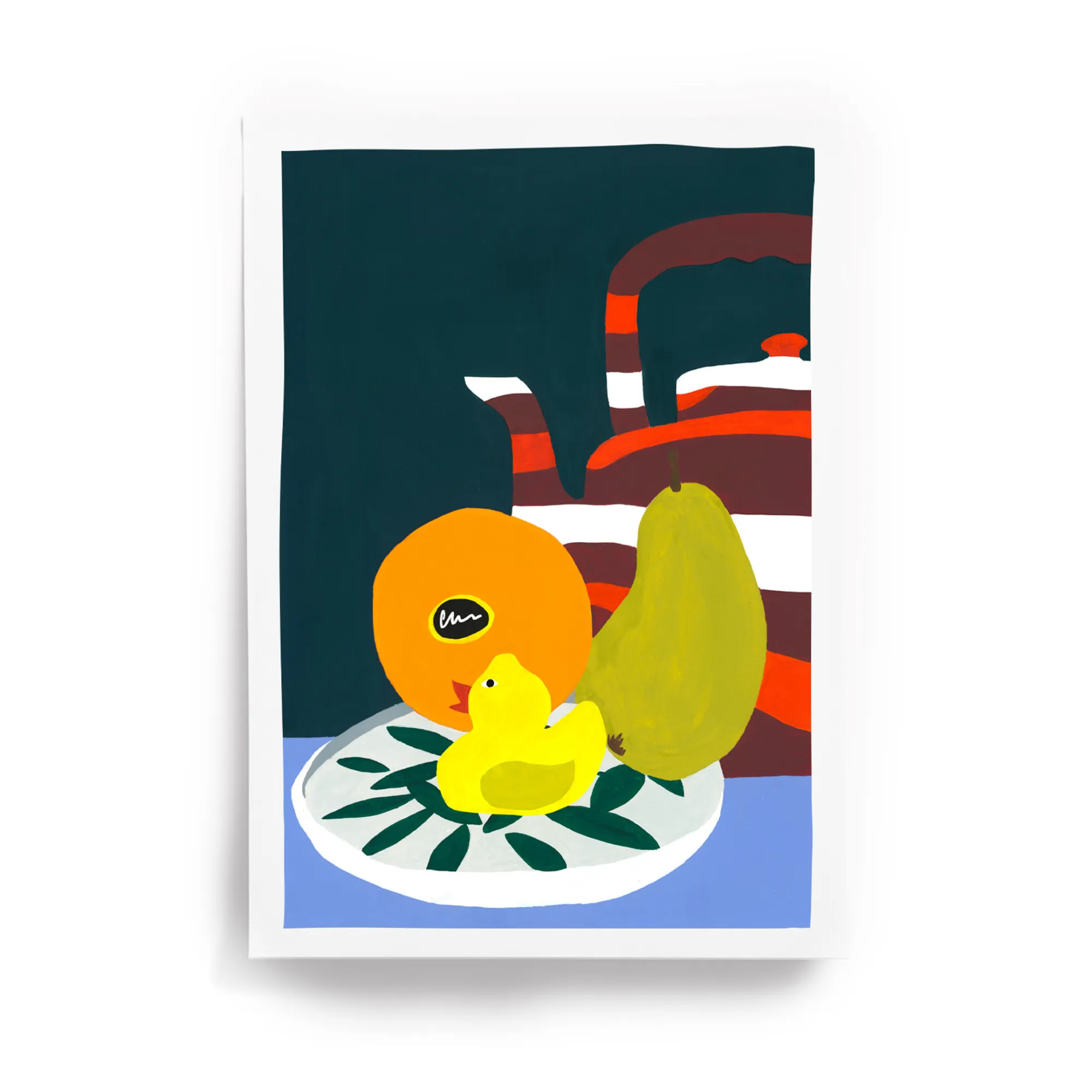 Taxi Brousse Blue Still Life A4 Poster