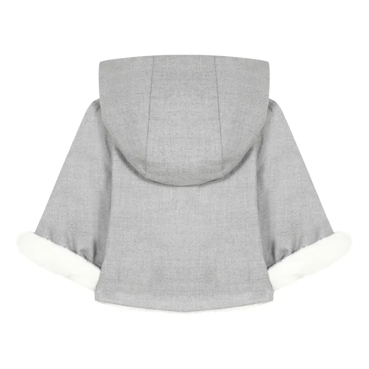 Fur Flannel Coat | Heather grey- Product image n°5