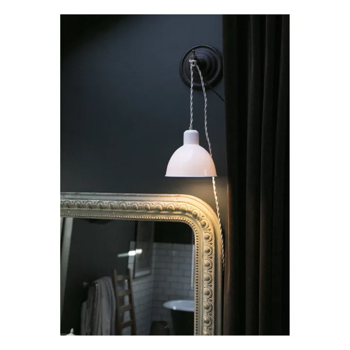 Lampada portatile smaltata Paulette in porcellana | Bianco- Immagine del prodotto n°1