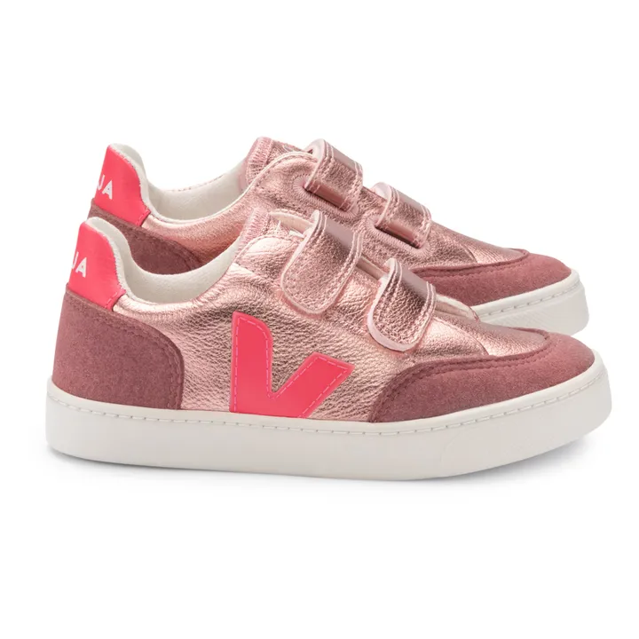 V-12 Leather Velcro Sneakers | Pink Gold- Product image n°0