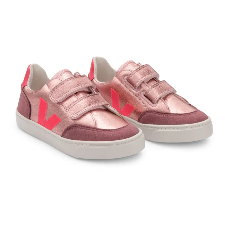 V-12 Leather Velcro Sneakers | Pink Gold- Product image n°1