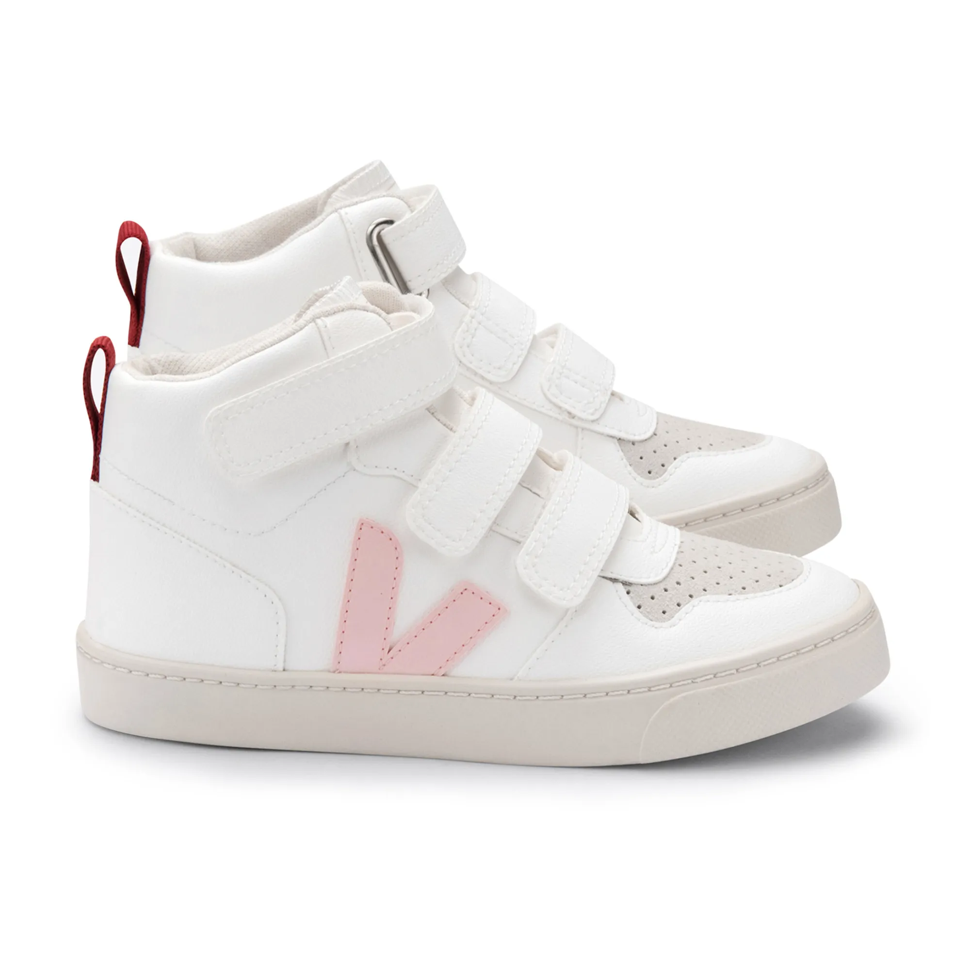 Veja Hi-top V-10 Leather Velcro Sneakers Pale Pink Smallable