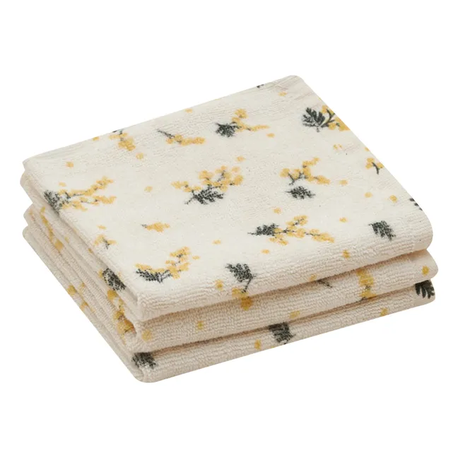Asciugamano per gli ospiti Mimosa - Set da 3 | Bianco