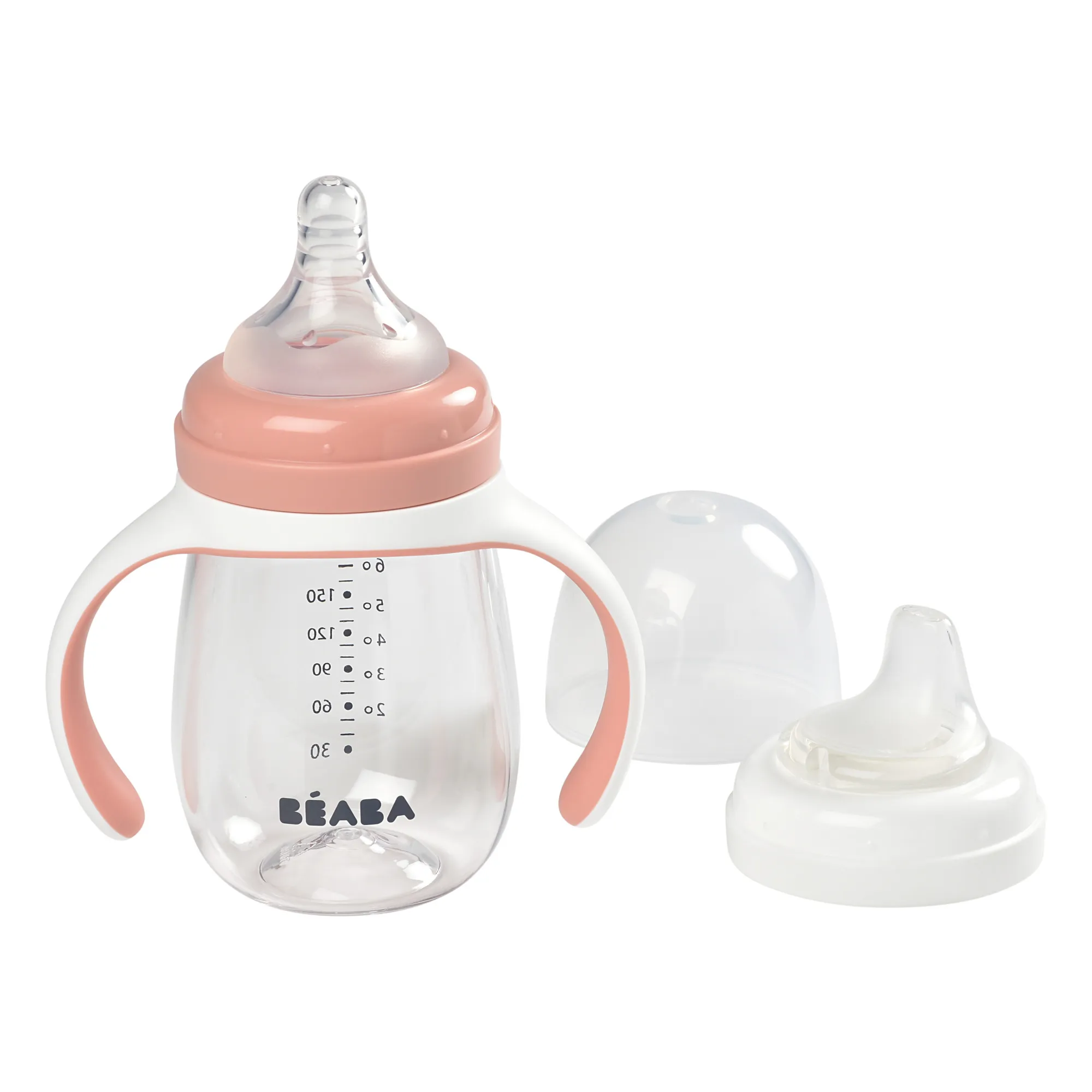 Béaba Dusty Pink 2-In-1 Learning Baby Bottle 240 Ml