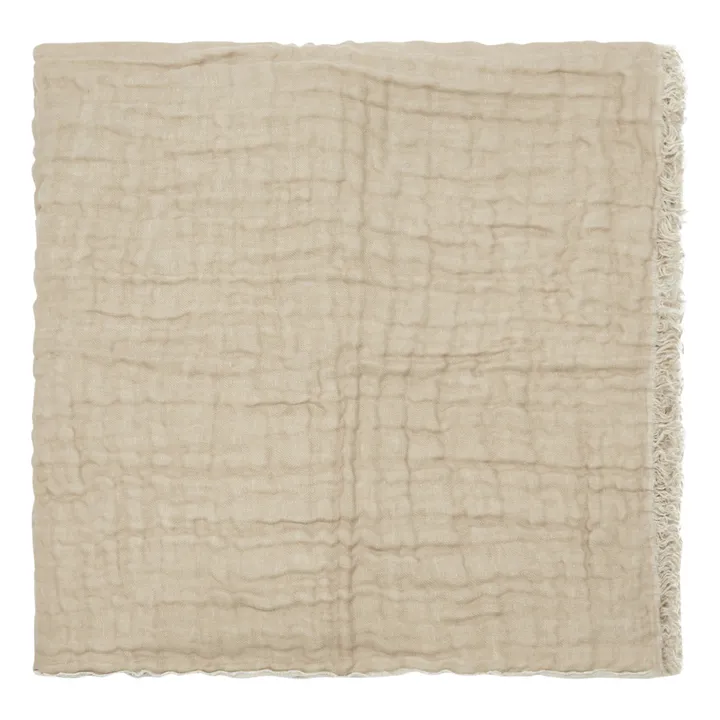 Baya Double-Sided Linen Blanket | White- Product image n°1