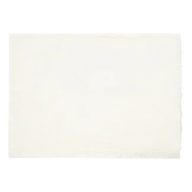 Vanly Cotton Muslin Throw Blanket | Ivory