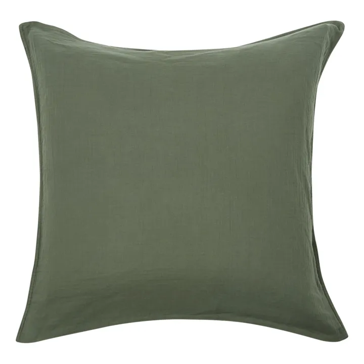 Federa in velo di cotone Dili | Verde militare- Immagine del prodotto n°0