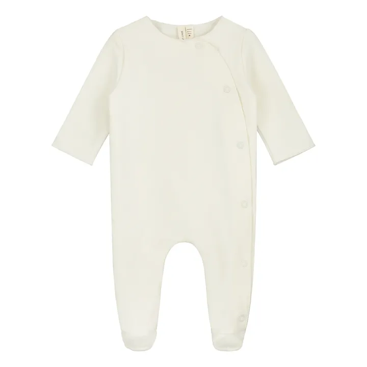 Pijama para recién nacido de algodón orgánico | Crema- Imagen del producto n°0