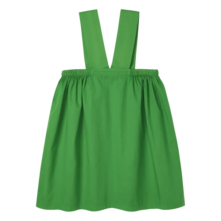 Vestido Pinafore de algodón orgánico | Verde- Imagen del producto n°0