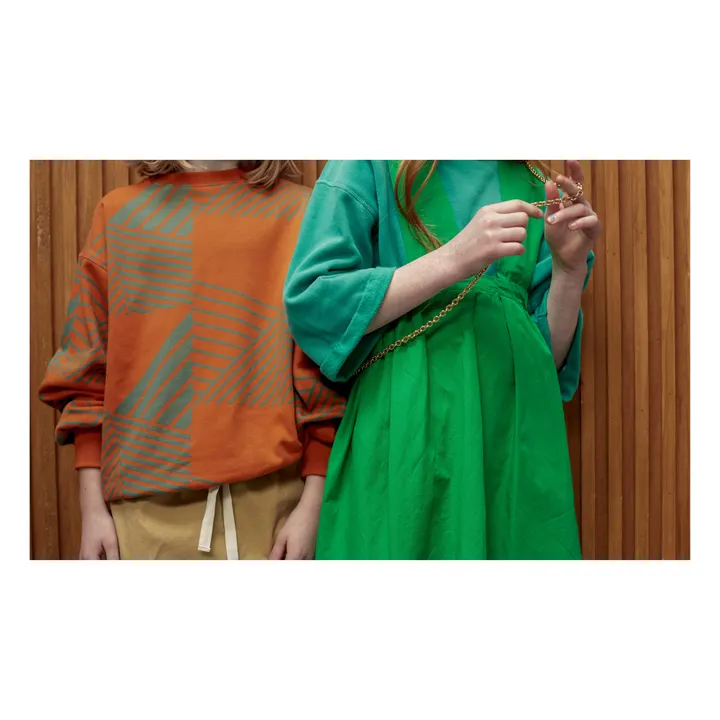 Vestido Pinafore de algodón orgánico | Verde- Imagen del producto n°1