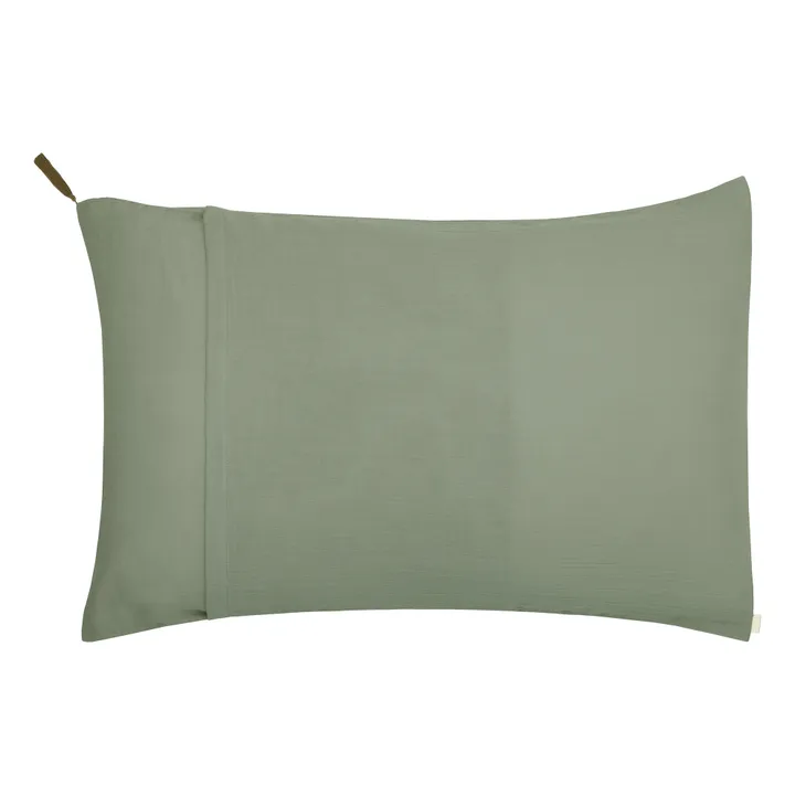 Funda de almohada de algodón orgánico | Sage Green S049- Imagen del producto n°2