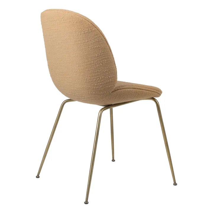 GamFratesi Upholstered Beetle Chair + Antique Gold Base  | Sand- Product image n°1