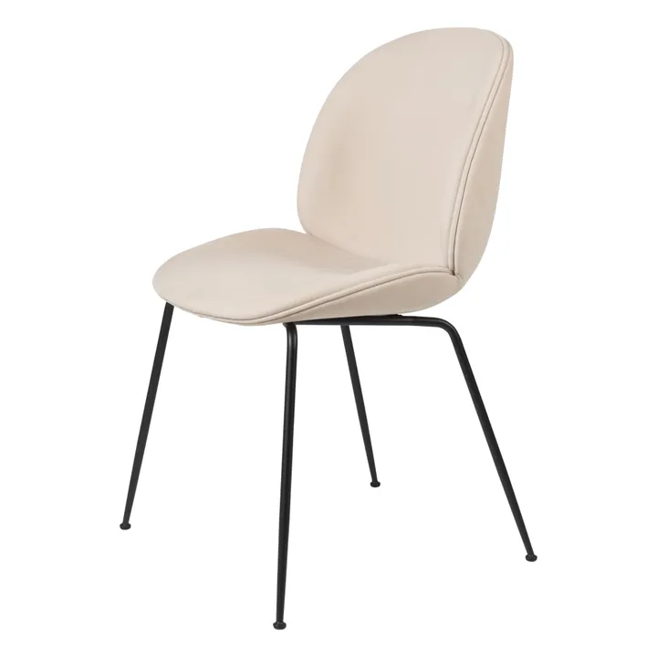 GamFratesi Upholstered Beetle Chair + Black Base  | Beige- Product image n°0