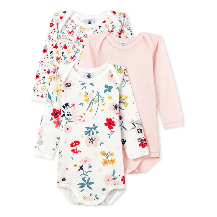 Set of 3 Life Playsuits | Pink- Product image n°0