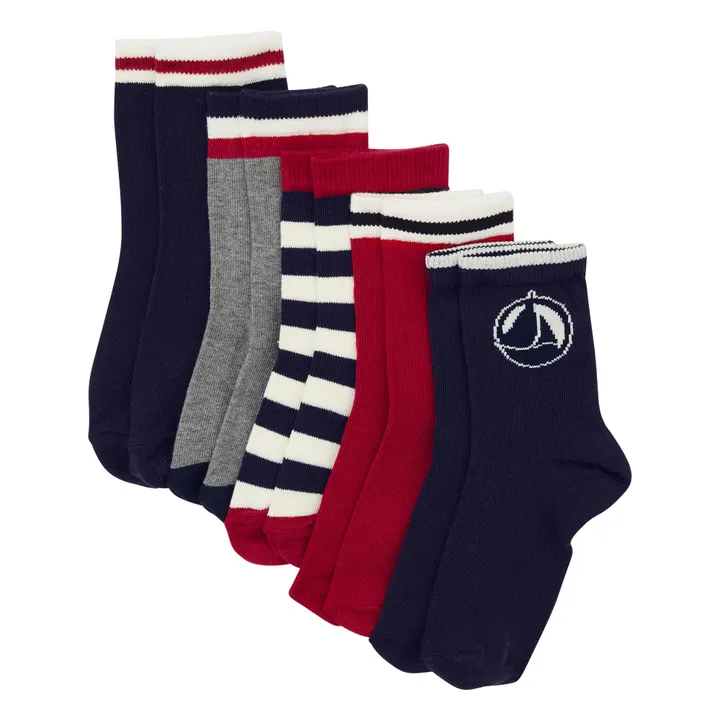 Set of 5 Pairs of Striped Socks | Grey- Product image n°0