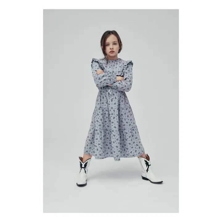 Robe Coton Bio Museline Sarah | Bleu- Image produit n°1