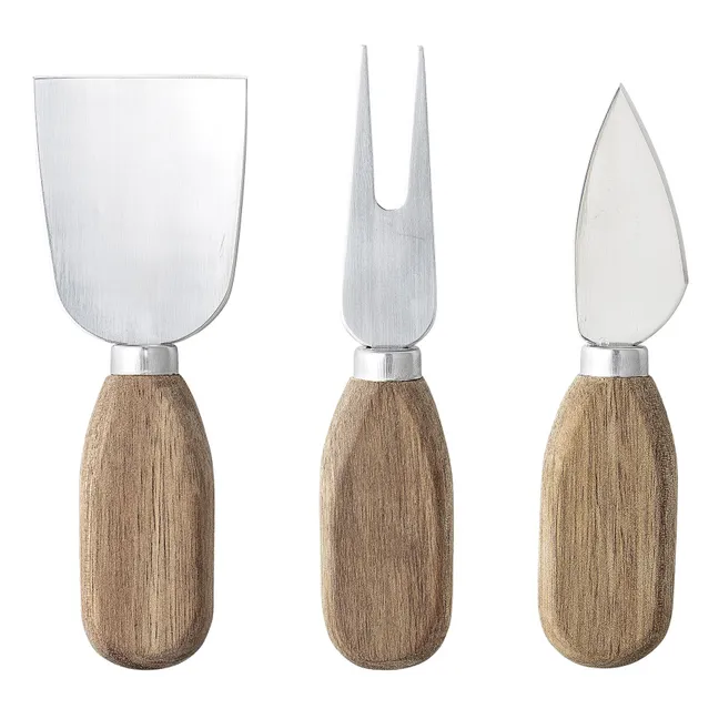 Couverts à fromage en bois d'acacia - Set de 3 | Bois clair