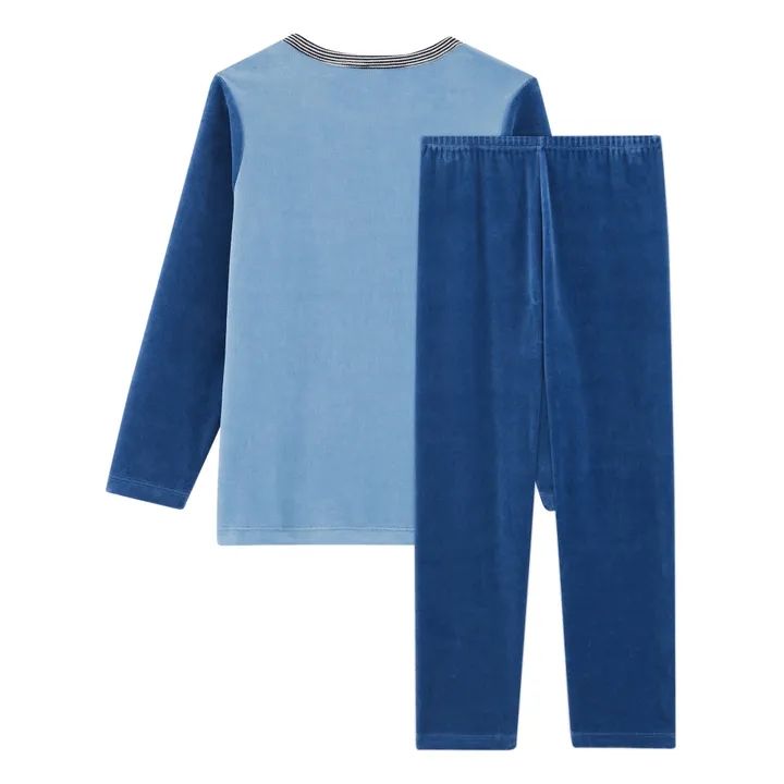 Pijama de terciopelo Lifou | Azul- Imagen del producto n°3