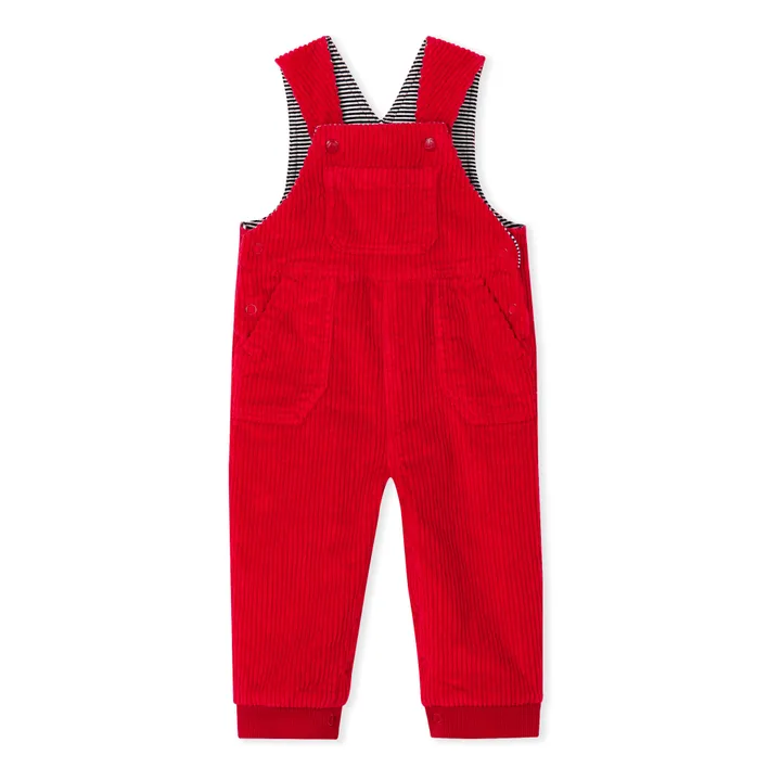 Leno Velour Overalls | Red- Product image n°0