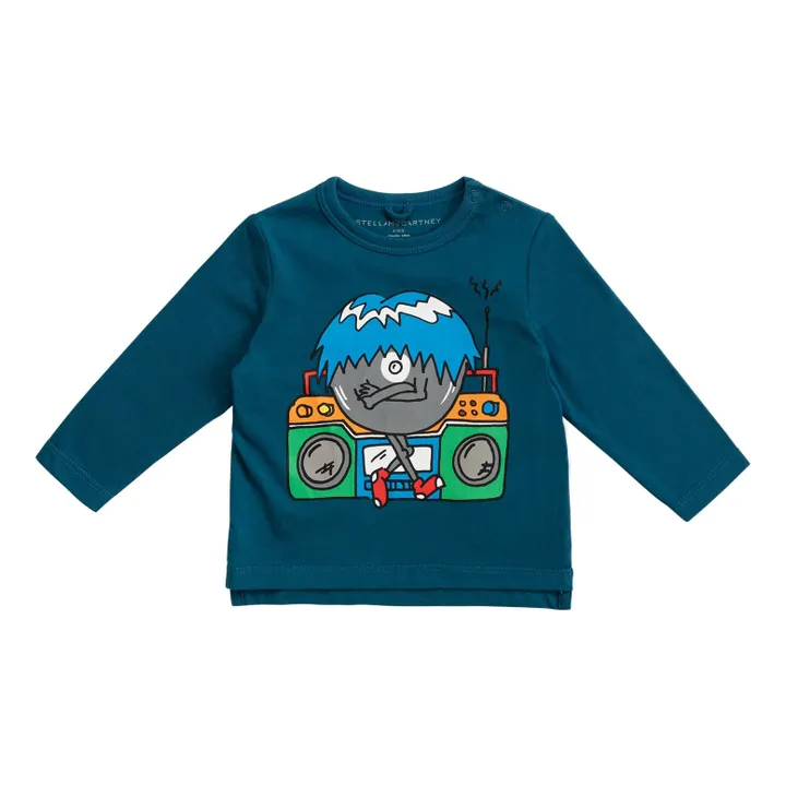 T-shirt Coton Bio Monstre DJ | Bleu pétrole- Image produit n°0