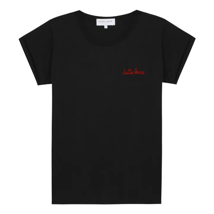 T-Shirt Tutto Bene in cotone bio - Collezione Donna  | Nero- Immagine del prodotto n°0