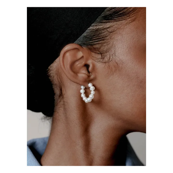 Pendientes de perlas Estelle | Blanco- Imagen del producto n°1