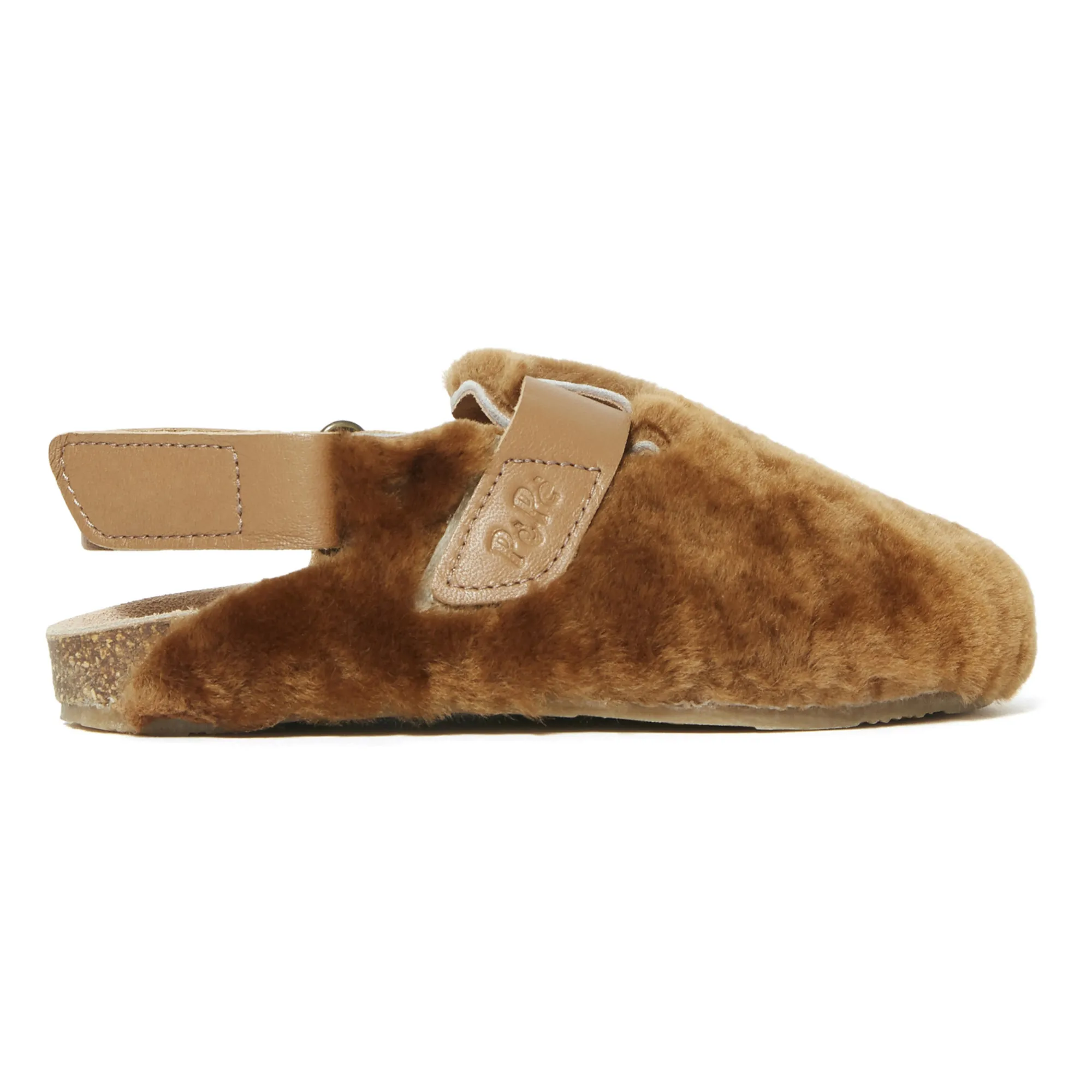 Pèpè Camel Faux Fur Clogs