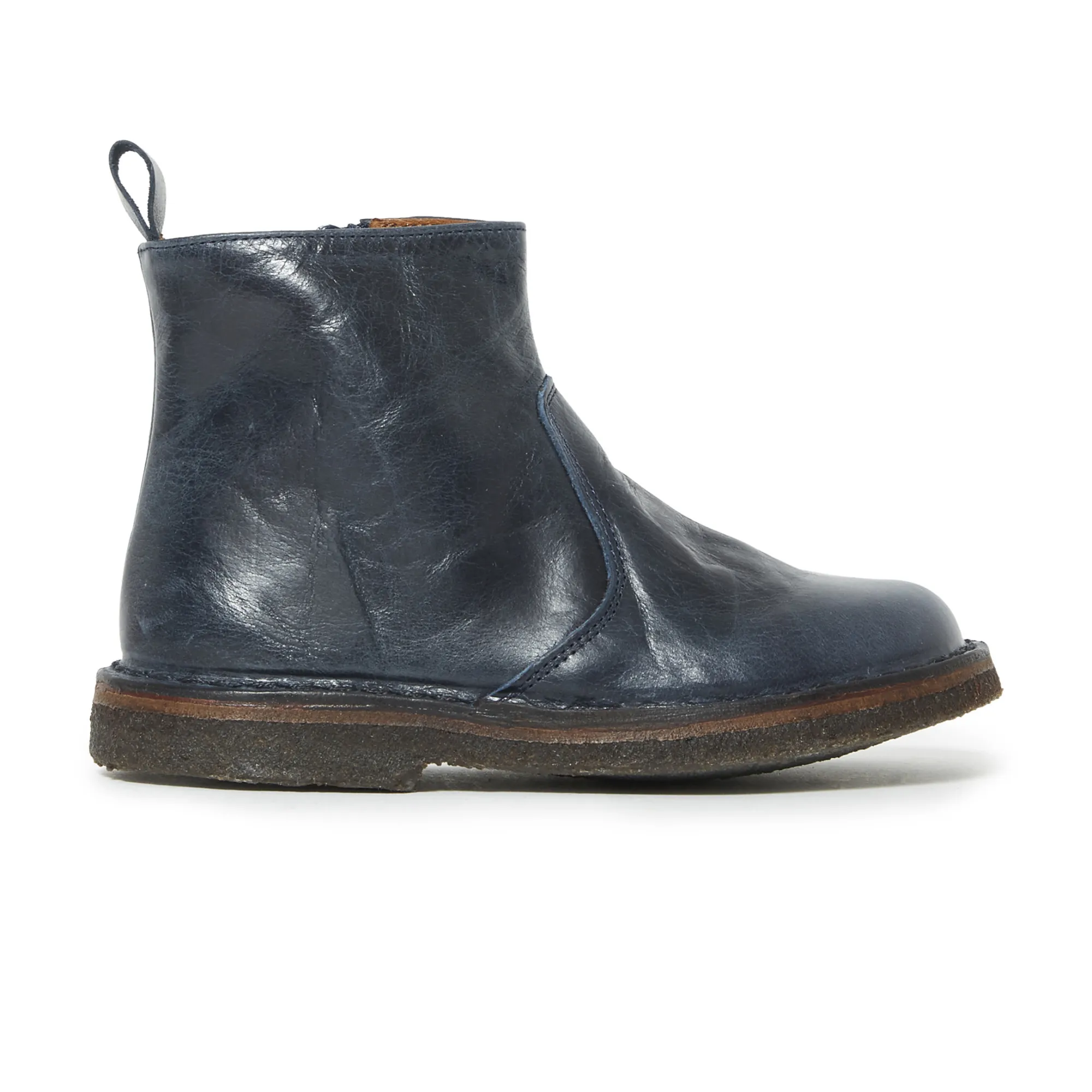 Pèpè Navy Blue Zip-Up Boots