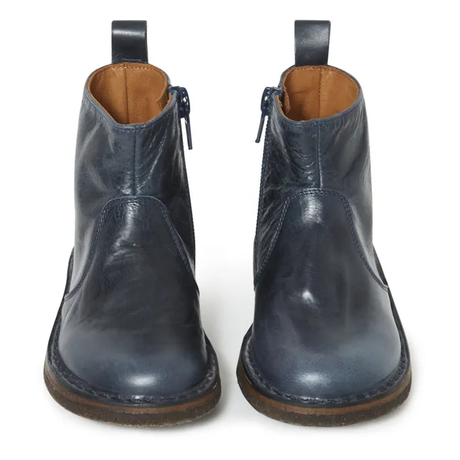Zip-up Boots | Navy blue