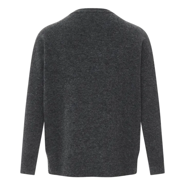 Oversized Wool Sweater | Marled charcoal grey- Product image n°4