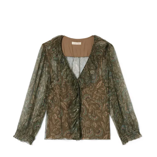 Camicia Lorine seta  -Collezione Donna | Verde militare