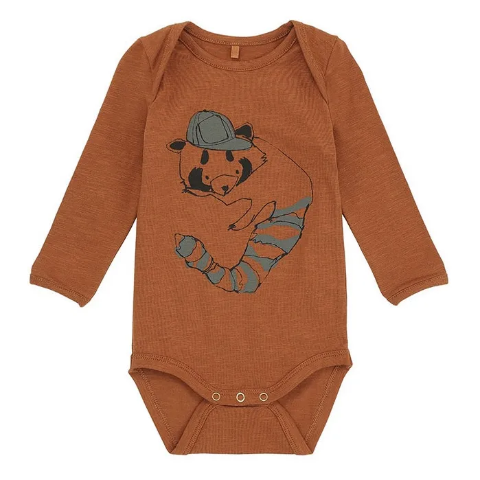 Baby Raccoon Playsuit | Russet- Product image n°0