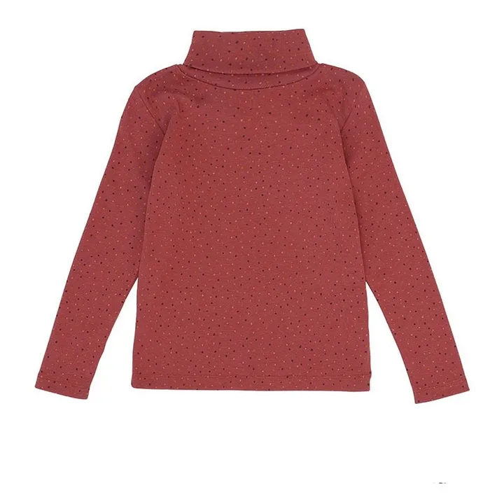 Camiseta cuello alto Ena de algodón orgánico | Rojo ladrillo- Imagen del producto n°0