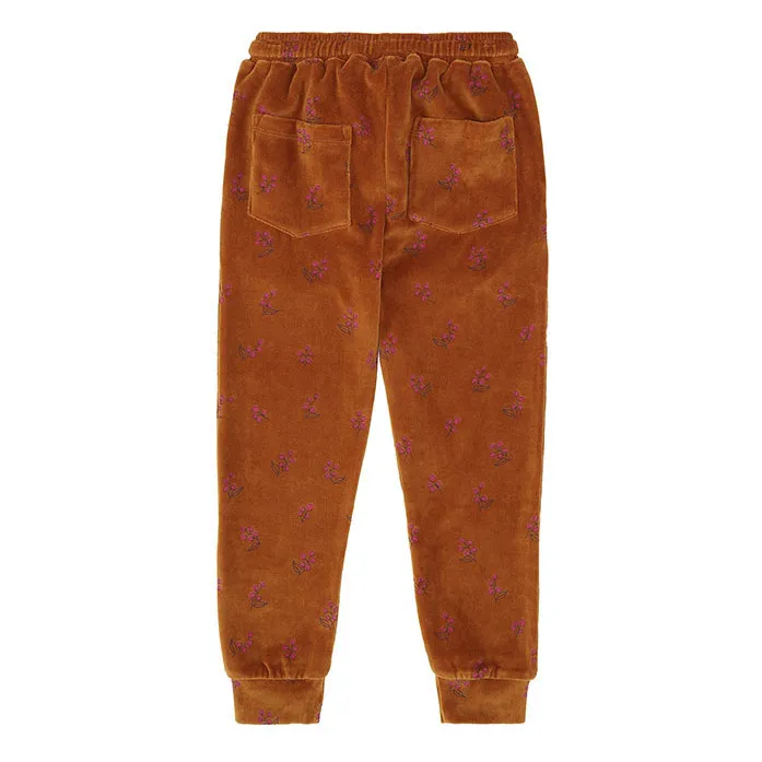 Charline Velour Organic Cotton Joggers | Camel- Product image n°1