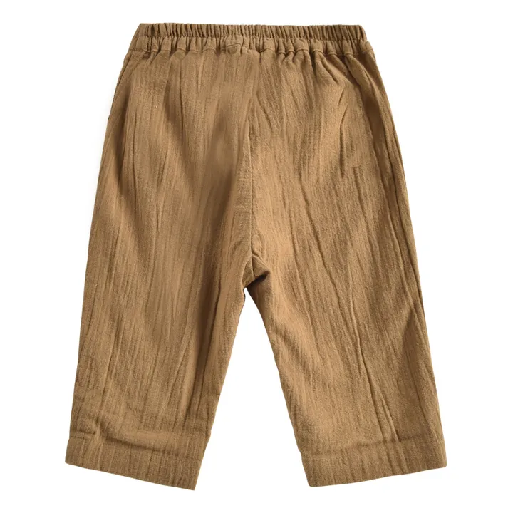 Pantalón Acilu de algodón orgánico con tirantes | Verde Kaki- Imagen del producto n°4