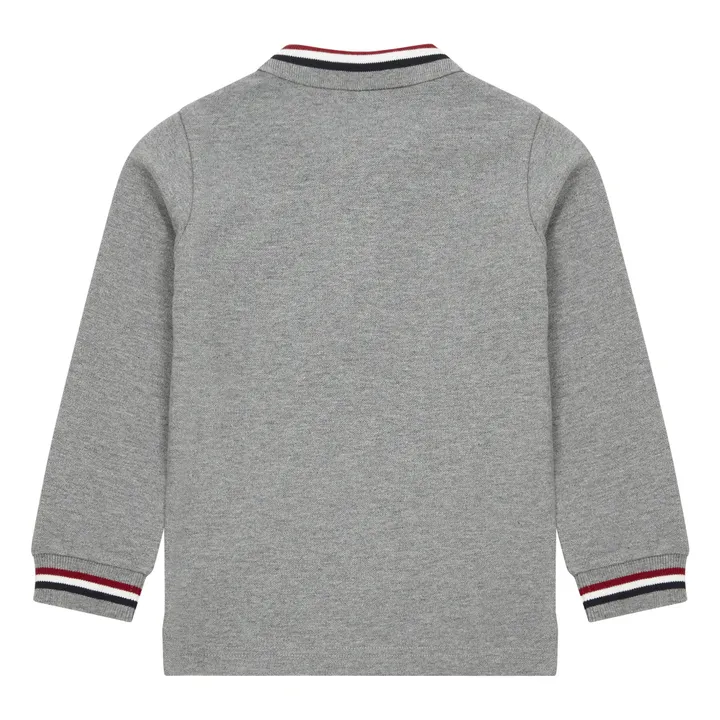 Piquet Long Sleeve Polo Shirt | Grey- Product image n°2