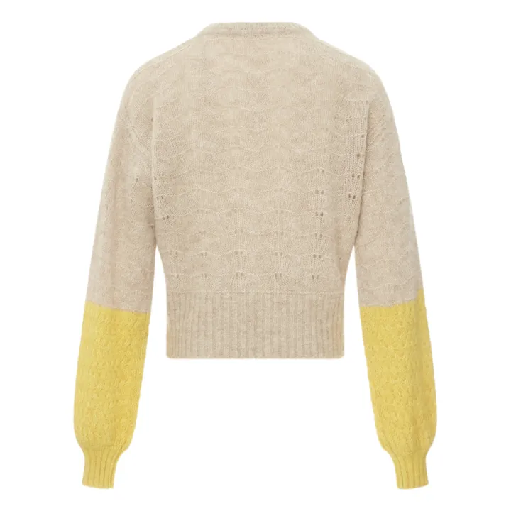 Jersey de punto calado y lana de alpaca | Beige- Imagen del producto n°4